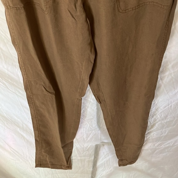 Splendid: Light Khaki Linen Blend Tapered Leg- Tie Front- pockets- M - Picture 15 of 16
